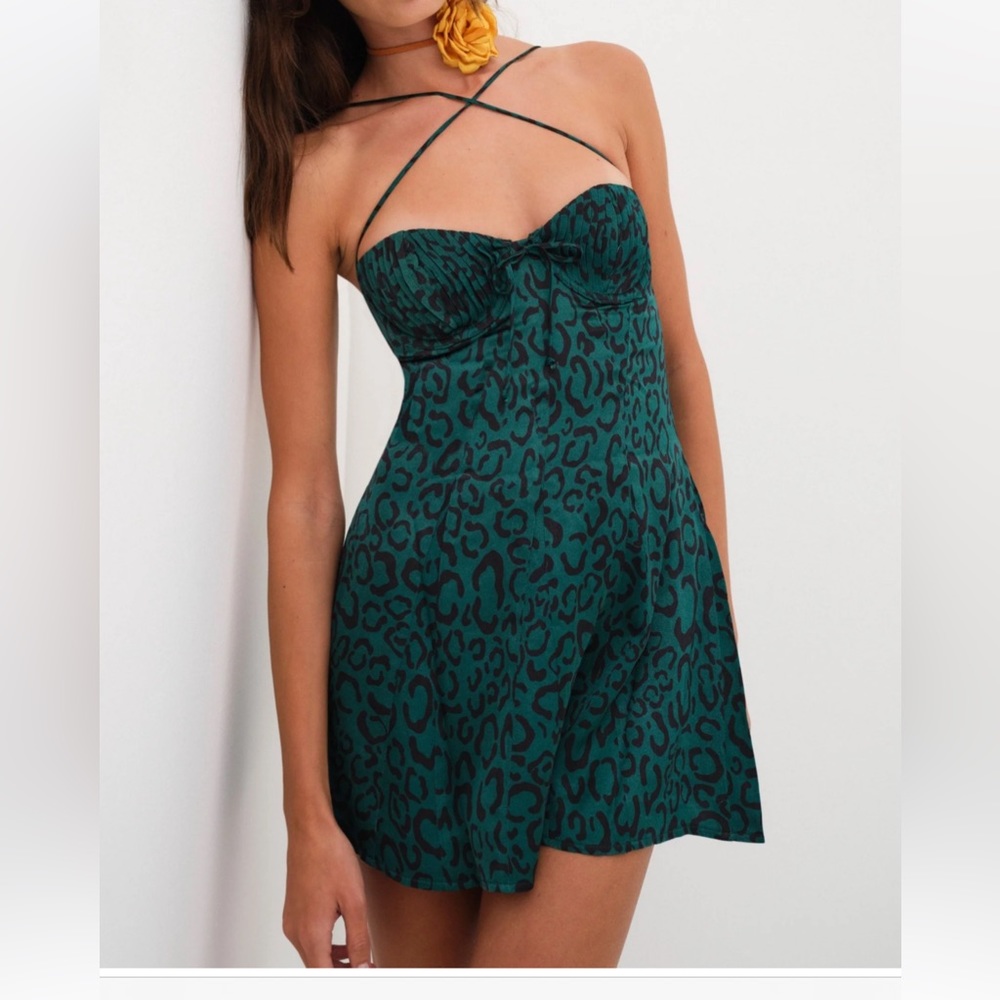 NWT For Love And Lemons Wendy Leopard Dress XS